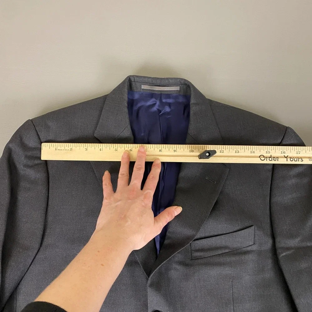 Charles Tyrwhitt Mens Wool Suit Jacket Men's 40R Dark Gray Tailoring London‎